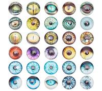 PH PandaHall 30 Styles 40mm Glass Cabochons, Large Animal Glass Eye Half Round/Dome Cabochon Glass Eyes for Jewellery Findings Cameo Pendant Making and Puppets Making