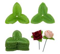 PH PandaHall 300pcs Artificial Leaves Rose Flower Leaf Artificial Leaves Lime Green Cloth Leaf for Crafts DIY Floral Bouquet Garland Wreath Arrangements Wedding Table Decoration, 6.5cm