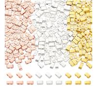 PH PandaHall 300pcs Half Tila Beads, 3 Colours 2-Hole Seed Beads Synthetic Hematite Beads Strands Opaque Tila Beads Linking Connectors for Bracelets Necklace Jewellery Making, 4.5x2mm