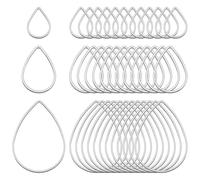 PH PandaHall 300pcs Teardrop Open Bezel Charms 3 Sizes Open Frame Pendant Beading Hoop Linking Rings Resin Bezels Pendant Hollow Drop Frames for DIY Crafts Jewellery Making Earrings Resin Casting