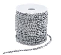 PH PandaHall 30m 3-Ply Braided Cord, 3mm Decorative Twine Cord Silk Rope Shiny Viscose Cording Honor Cords for Handfasting Home Decoration Embellish Costumes Drawstrings Graduation, Gray