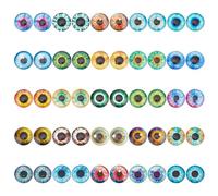PH PandaHall 30mm Glass Cabochon Eyes, 50PCS 25 Style Glass Dragon Eyes Half Round Dome Horse Eyes Cat Eyes for Sculptures Props Photo Dome Pendant Trays Halloween and Clay Animals Making