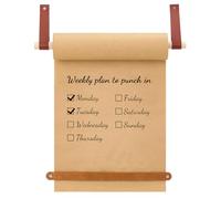 PH PandaHall 30mx30cm Wall Mounted Paper Roll Holder Brown Leather Paper Roll Dispenser, Kraft Papers Holder with Wooden Rods for Home Office Kitchen Wall Artwork Decoration