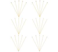 PH PandaHall 30pcs 18k Gold Plated 925 Sterling Silver Head Pins, 3 Styles 50mm Open Eye Pins Flat Head Pins Round Ball Head Pins for Earring Bracelet Necklace Pendant Jewellery Making