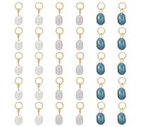 PH PandaHall 30pcs 3 Colors Natural Pearl Charms Freshwater Pearl Pendants, 20mm Pearls Dangle Charms with Golden Jump Rings for Earring Bracelet Necklace Jewelry Making
