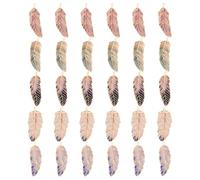 PH PandaHall 30pcs 5 Styles Feather Charms, 1.5 Inch Enamel Feather Pendants Gradient Bohemian Wing Charm Dream Catcher Charm for Necklace Earrings Keychain Jewellery Making DIY Crafts
