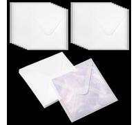 PH PandaHall 30pcs 6.5 x 6.5 inch Glassine Paper Envelopes, Large Translucent Paper Envelope Bag Square Invitation Envelopes Greeting Card Envelopes for Weddings Craft Photo Graduation Lottery Tickets