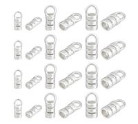 PH PandaHall 30pcs 925 Sterling Silver Plated Cord End Caps, 3 Sizes Tassel Caps Leather Cord End Cap Jewellery Cap Golden End Tip with Loop for Dangle Earrings Bracelets Necklaces DIY Craft Making