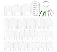 PH PandaHall 30PCS Acrylic Thread Drops, 3 Style Clear Embroidery Floss Drop Embroidery Thread Organizers with 6PCS Stainless Steel Wire Keychain Clasps for Cross Stitch Sewing Thread Storage