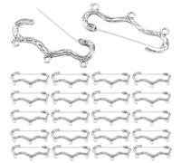 PH PandaHall 30pcs Antique Silver Brooch Pins Safety Pins with 3 Loops, Pins for Crafts Kilt Pins for DIY Brooch Jewellery Making Blankets Skirts Knitted Fabric Crafts, 0.7x1.8inch