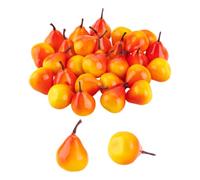 PH PandaHall 30pcs Aritificial Pears 1.2x1.8 Inch Mini Faux Pear Decorative Plastic Fruits Realistic Small Pears Model Dector for Kitchen Desktop Centerpiece Photography Props