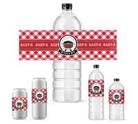 PH PandaHall 30pcs Baby Q Red Bottle Labels for Celebratory BBQ Bottel Wraps for Birthday Baby Shower Celebration Self Adhesive Stickers for Wedding Party Home 8.5x2.5 inches (21.6x6.4cm)