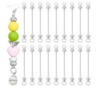 PH PandaHall 30pcs Beadable Keychain Bars Blank Keychain for Beads Bead Key Chain Bars Link Metal Beaded Keychains Making Supplies for DIY Key Rings Crafts Pendants Gifts, Platinum Color