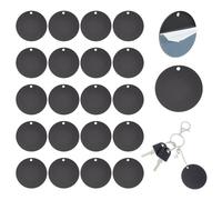 PH PandaHall 30pcs Blank Acrylic Tags, Black Acrylic Keychain Blanks Round Circle Disc Christmas Ornaments for Vinyl Painting Engraving Wedding Lanyards Present Wrap Craft, 2inch