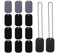 PH PandaHall 30pcs Blank Tags Stamping, Black Acrylic Keychain Blanks Rectangle Disc Christmas Ornaments for Vinyl Painting Engraving Wedding Lanyards Present Wrap Craft, 2x1.1 Inch/50x29mm