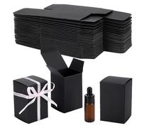 PH PandaHall 30pcs Essential Oil Packing Box, 5x5x8cm Black Kraft Paper Gift Box Perfume Packaging Boxes Gift Wrapping Boxes for Essential Oil Bottles Glass Dropper Diffuser Bottles Gift Storage