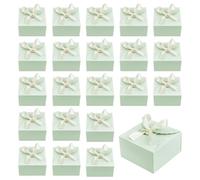 PH PandaHall 30pcs Green Gift Box Small Gift Packaging Boxes Party Favor Box with Ribbon for Father's Day Candy Proposal Birthday Wedding, 9x9x5cm