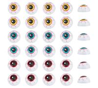 PH PandaHall 30pcs Half Round Eyes with Bloodshot 25mm Resin Eyes Cabochons, Scary Halloween Cabochon Eye for DIY Crafts Sculptures Props Animal Photo Dome Pendant Trays