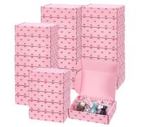PH PandaHall 30pcs Heart Printed Gift Box Pink Cardboard Small Shipping Boxes 5.9x3.9x1.6 inch Mailer Boxes for Mother’s Day Gifts Giving Craft Jewellery Packaging Party Decoration