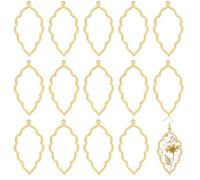 PH PandaHall 30pcs Leaf Open Bezel Charms 2.5x1.3 Inch Large Open Frame Pendant Antique Golden Resin Frames Pendant Tibetan Style Open Back Bezel for Jewelry Making DIY Resin Crafts Earrings Necklace