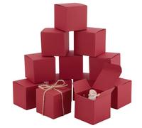 PH PandaHall 30pcs Mini Christmas Box 5cm Red Gift Boxes Foldable Candy Box Small Party Favor Boxes for Gift Packaging Wedding Birthday Proposal Party Decor,