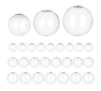 PH PandaHall 30pcs Mini Glass Globe Bottle Globe Hollow Ball Wish Ball Bottle Crystal Glass Dome Cover Blown Beads for DIY Jewelry Pendant Earring Craft Making, 20/25/30mm