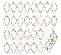 PH PandaHall 30pcs Open Back Bezel Pendants Leaf Open Bezel Charms Tibetan Style Resin Frames Antique Bronze Hollow Frame Charms for Jewelry Making DIY Resin Crafts Earring Necklace, 2.6x1.36inch