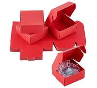 PH PandaHall 30pcs Red Gift Box 2.5x2.5x1.2 Inch Red Paper Boxes Small Proposal Bridesmaid Box Kraft Paper Sweet Boxes with Lid for Gift Wrapping Wedding Party Favor Jewellery Valentine's Day