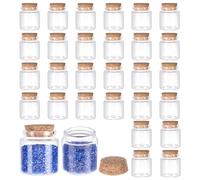 PH PandaHall 30pcs Small Glass Jars with Cork Lids mini Glass Bottles Mini Jars Bulk Tiny Wishing Vial Spell Jar for DIY Art Crafts Gift Wedding Birthday Party Favors Decorations, 50ml(1.7fl.oz)