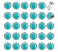 PH PandaHall 30pcs Synthetic Turquoise Pins Brooch 14.4mm Half Round Stone Cabochon Pins Turquoise Lapel Pin Stainless Steel Vintage Retro Pin for Women Men Clothing Hat Bag Jacket Scarf Shoes Belt