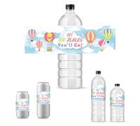 PH PandaHall 30pcs Water Bottle Labels Waterproof Labels, 21.6x6.4cm/ 8.5x2.5inches The Places You'll Go Bottle Label Wraps Stickers for Travel Going Away Retirement Graduation Farewell Party Supplies