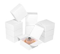 PH PandaHall 30PCS White Gift Boxes 3.9x3.9x2inch Folding Kraft Paper Box Square Mailer Present Boxes Packing Cardboard Box Party Treat Gift Jewelry Storage Case for Graduation Wedding Gift Packaging