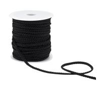 PH PandaHall 32.81 Yards Braided Loop Cord 4mm wide Lift Shade Cord Braided Twisted Ropes Window Blind String for Blind Shade Repair Curtain Craft Outdoor Camping, Black