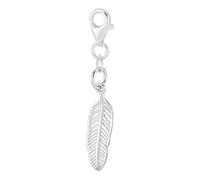 PH PandaHall 32mm Feather Charms Pendants, 925 Sterling Silver Feather Charms Platinum Feather Clip on Charm for Jewellery Making Key Chain Sweater Chain Bracelet Necklace Sewing Shoelace