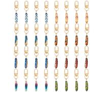 PH PandaHall 32pcs Alloy Feather Charms 8 Colour Enamel Feather Pendant Charms 2.8 inch Jewellery Plumage Charm for Necklaces Bracelets Earrings Jewellery Making DIY Crafts Home Decor