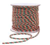 PH PandaHall 33m 3-Ply Twisted Cord 3mm Green Red Decorative Cord Metallic Braided Rope Shiny Silk Rope String for Home Handfasting Graduations Christmas Decor Gift Bag Drawstrings Costume