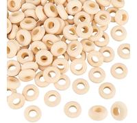 PH PandaHall 350pcs 14mm Natural Wooden Abacus Beads Disc Abacus Spacer Rondelle Wood Spacer Beads Unfinished Wooden Beads Large Hole Wood Beads for Crafts Necklace Bracelet Jewellery Making, Hole 4mm