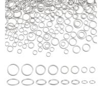 PH PandaHall 360pcs 4 Sizes Closed Jump Rings 6/8/10/12mm Linking Ring Silver Bracelet Ring O Rings Alloy Jewellery Connectors for Earring Necklace Keyachain Making 16~18 Gauge