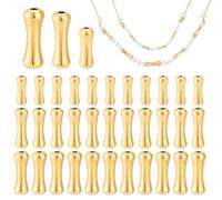 PH PandaHall 36pcs 18K Gold Plated Brass Dog Bone Shaped Spacer Beads, 3 Sizes, Gold, Bone Shape, 36 Pieces, DIY Bracelet Necklace Jewelry Craft Making