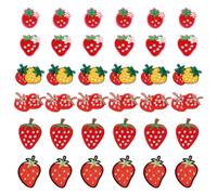 PH PandaHall 36pcs Strawberry Iron on Patches, 6 Styles Cute Decorative Fruit Sew on Patches for Clothes Socks Jacket Jeans Backpack Hat