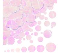PH PandaHall 390Pcs Loose Sequins Flat Round Sequin, 8 Sizes Iridescent Spangles Rainbow Bulk Sequins with Double Holes for Wedding Decor DIY Crafts Sewing Art Project Earrings Ornament