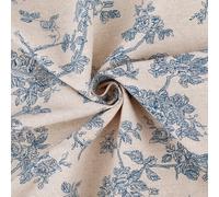 PH PandaHall 3mx1.5m Linen Fabric Floral Pattern Cotton Floral Print Fabric, Blue Flower Patterned Fabrics for Sewing Clothing Quilting Sofa Tablecloth Curtain Cloth DIY Crafting