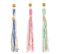 PH PandaHall 3pcs 14 inch Bible Tassel Bookmarks Colourful Bible Ribbons Fabric Tassel Bookmark Multi Page Book Markers with Cross Charm Boho Reading Accessories for Study Scripture Reading Book Lover