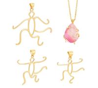 PH PandaHall 3pcs 5 Claws Prong Pendant Blank Setting, Golden Brass Pendant Tray Base for Irregular Stone DIY Jewellery Making