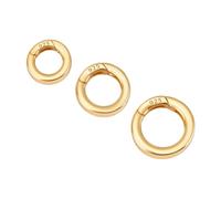 PH PandaHall 3pcs 925 Sterling Silver Spring Clasp Gold Ring Clasp, 10/12/14mm O Rings Snap Clip Spring Gate Rings for DIY Crafts Necklace Bracelets Repair Connector Jewellery Making