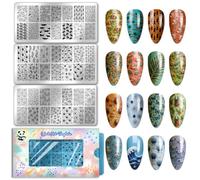 PH PandaHall 3pcs Animals Nail Stamping Plates Insects Nail Design Stencil Marine Animals Nails Art Templates Reptiles Snake Nails Image Plates for Women DIY Manicures Salon Printing Accessories