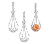 PH PandaHall 3pcs Brass Pearl Cage Pendant, Platinum Filigree Pearl Cage Pendants Hollow Openable Teardrop Stone Holder Cages Pendant for DIY Craft Bracelet Jewellery Making Finding