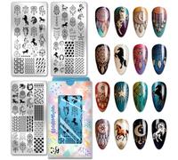 PH PandaHall 3pcs Dreamcatcher Nail Stamping Plates, Horse Nail Art Templates Horseshoe Stainless Steel Manicure Transfer Printing Stencil for DIY Print Manicures Salon Design, 2026 Chinese Zodiac