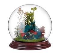 PH PandaHall 4.5x4.4 Cloche Glass Dome Display Clear Dome with Base Mini Crystal Display Case Vintage Style Centerpiece Stand Bell Jar for Watch Jewellry Miniatures Figurines Display