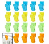 PH PandaHall 4 Colors Grid Wall Hooks Clips 20pcs Gridwall Accessories Small Plate Hangers Panel Wall Wire Rack Clips for Retail Store Workspace Office Home Exhibition Organization Storage, 44x20x25mm